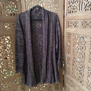 Black and sparkling Silver A-line Cardigan